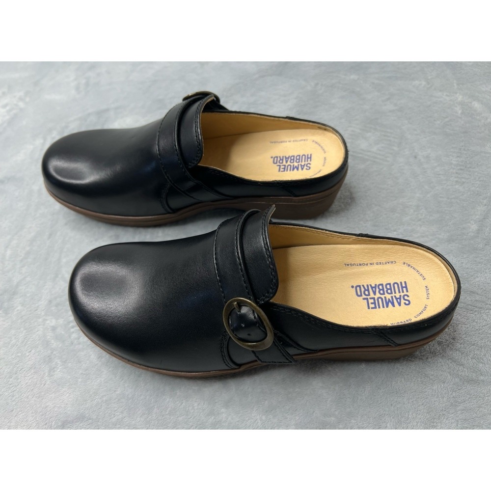 NEW Samuel Hubbard Leather Comfort Clogs Womens US 9/UK 7/EU 40 Black Slip On - Picture 4 of 10